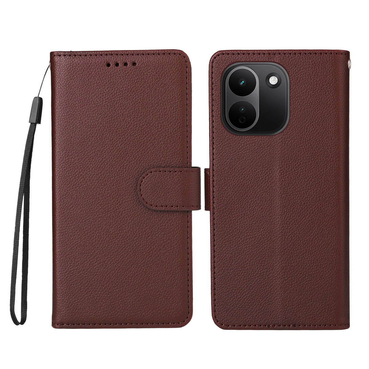 For Xiaomi Redmi Note 17 Pro+ 5G Case RFID Blocking 3 Card Slots PU Leather Phone Cover with Wrist Strap
