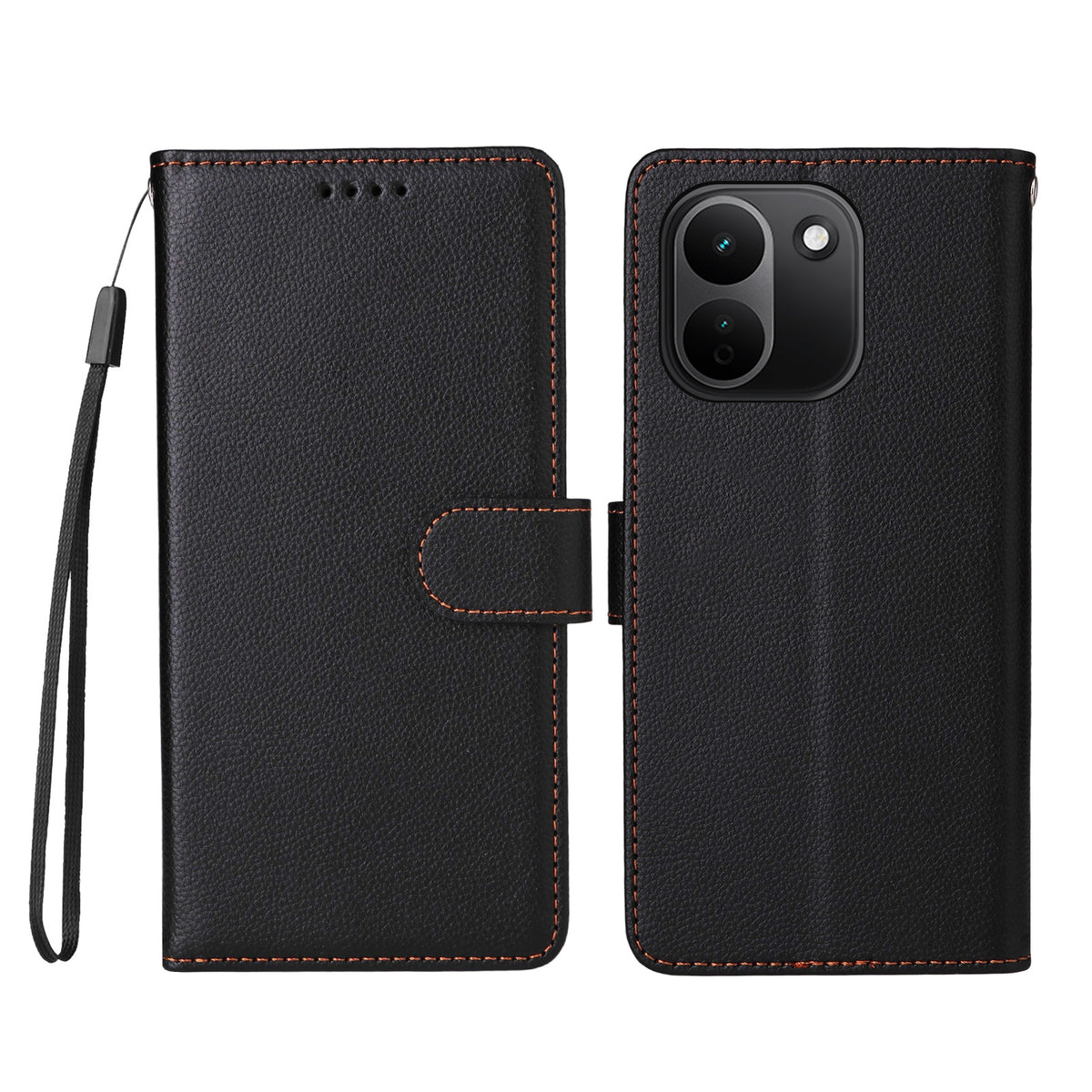 For Xiaomi Redmi Note 17 Pro+ 5G Case RFID Blocking 3 Card Slots PU Leather Phone Cover with Wrist Strap