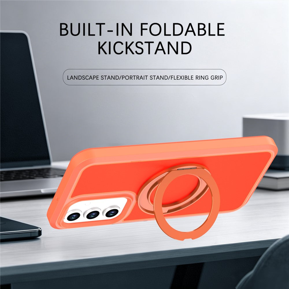 Til Samsung Galaxy A57 5G Magnetisk cover Roterende støttefod PC + TPU Anti-fald telefoncover