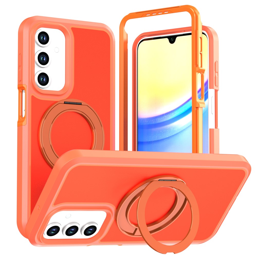 For Samsung Galaxy A27 5G Magnetic Case Rotating Kickstand PC + TPU Anti-Drop Phone Cover