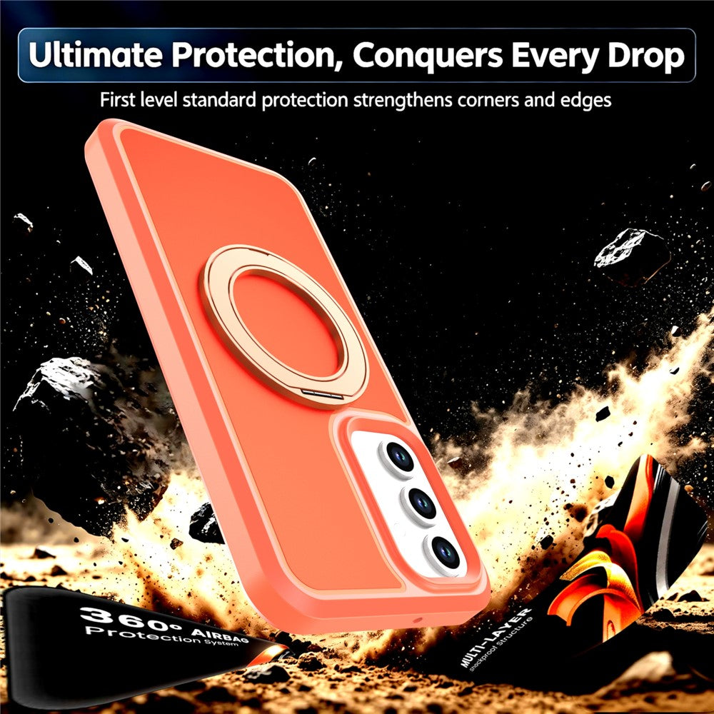 For Samsung Galaxy A27 5G Magnetic Case Rotating Kickstand PC + TPU Anti-Drop Phone Cover