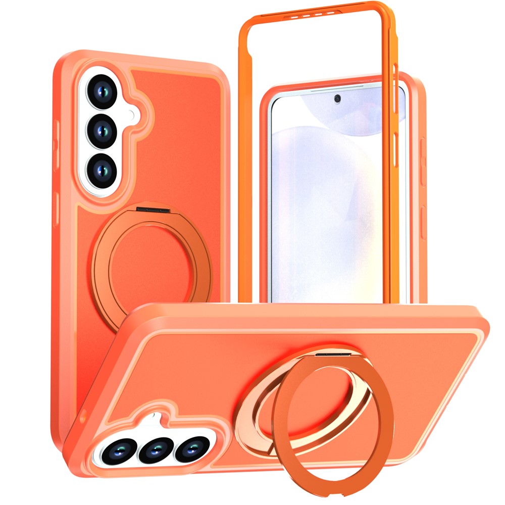 For Samsung Galaxy S26+ Magnetic Case Rotating Kickstand PC + TPU Anti-Drop Phone Cover