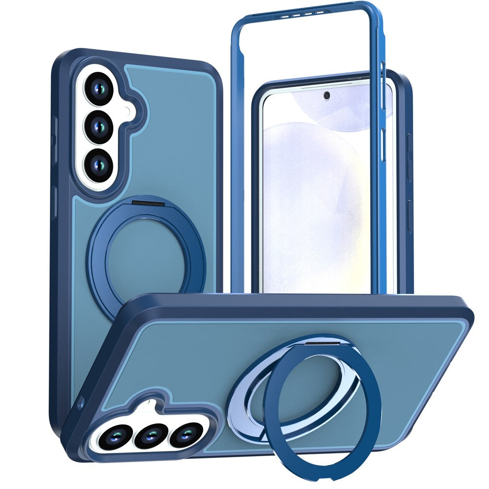 For Samsung Galaxy S26+ Magnetic Case Rotating Kickstand PC + TPU Anti-Drop Phone Cover