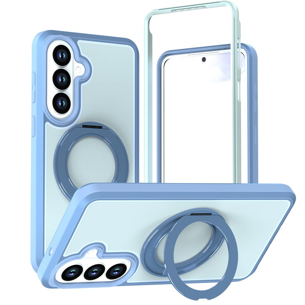 For Samsung Galaxy S26+ Magnetic Case Rotating Kickstand PC + TPU Anti-Drop Phone Cover