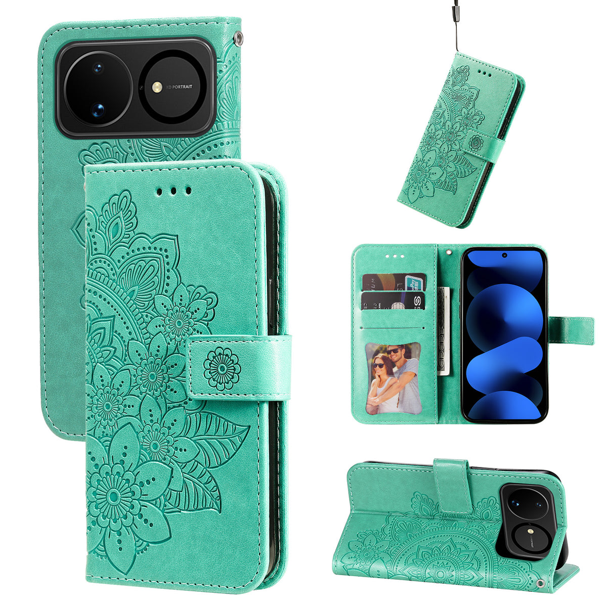 Huawei Nova 16 5G Skal Blommönster PU Läder Plånboksfodral