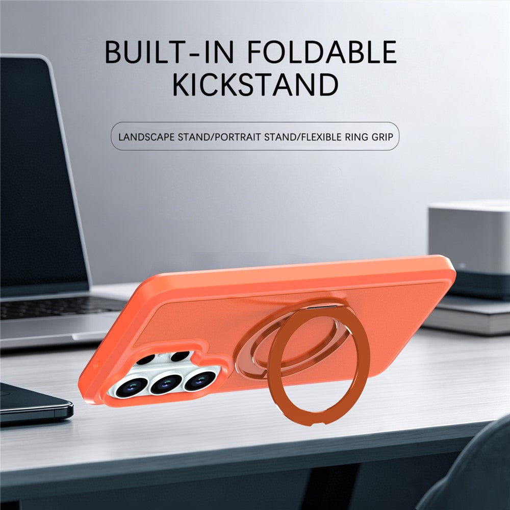 Samsung Galaxy S25 Ultra Magnetiskt Skal Roterande Stativ PC + TPU Fallskyddande Mobilskal