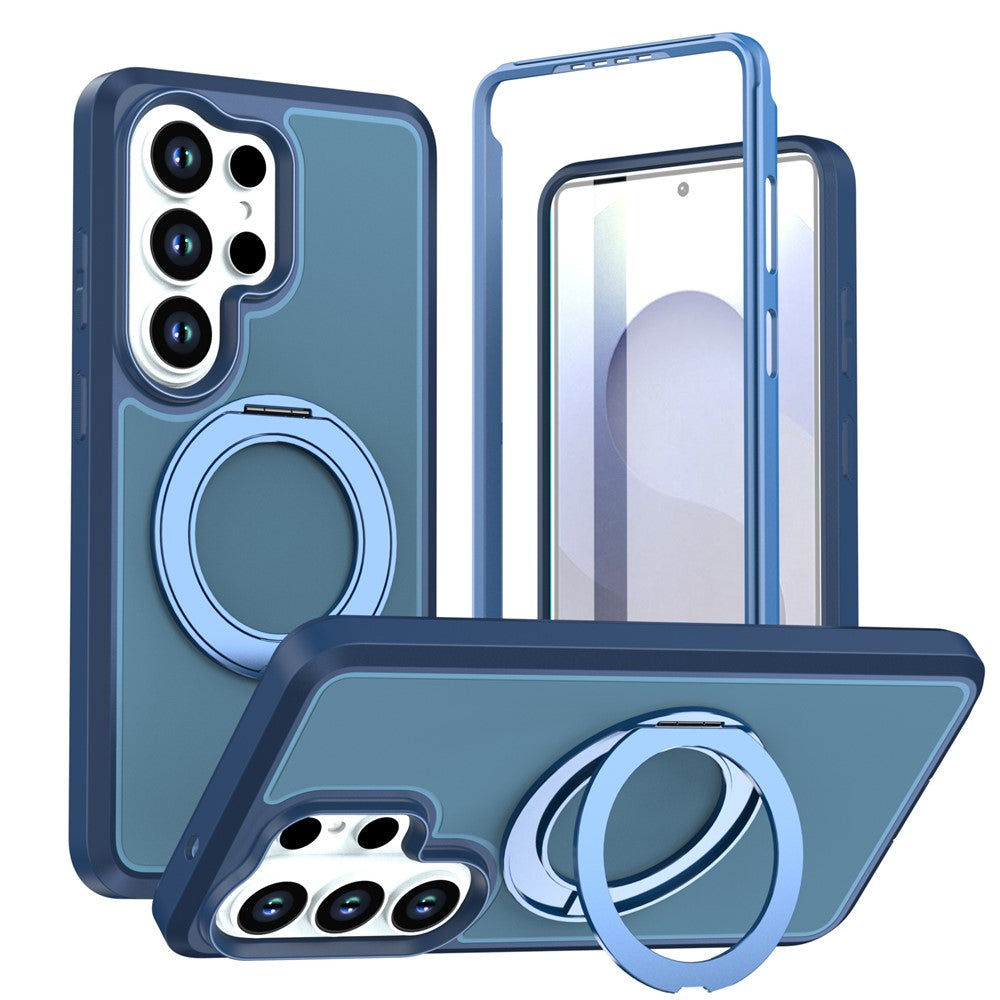 Samsung Galaxy S25 Ultra Magnetiskt Skal Roterande Stativ PC + TPU Fallskyddande Mobilskal