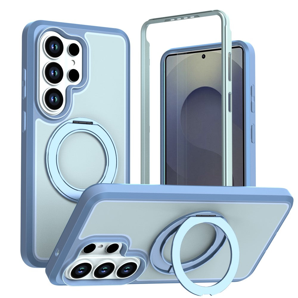 Samsung Galaxy S25 Ultra Magnetiskt Skal Roterande Stativ PC + TPU Fallskyddande Mobilskal