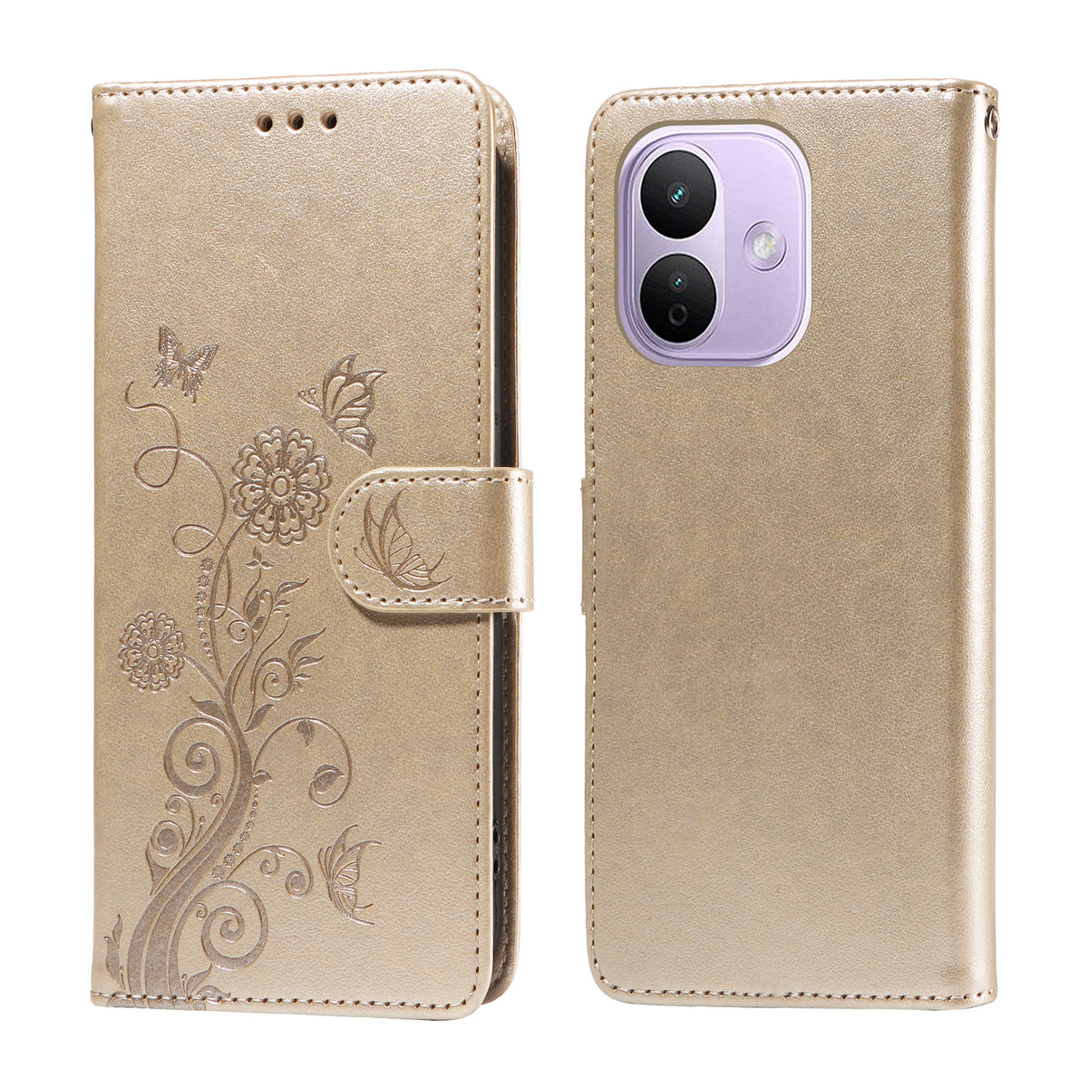 For Xiaomi Redmi Note 17 Pro 5G Leather Case Butterfly Floral Imprint Wallet Stand Cover