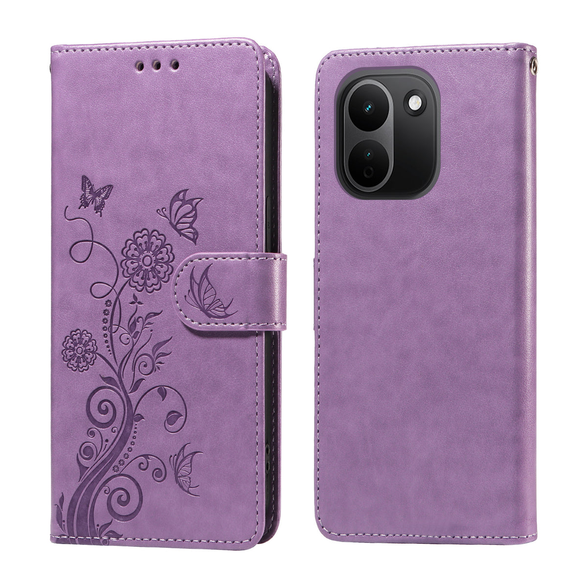 For Xiaomi Redmi Note 17 Pro+ 5G Leather Case Butterfly Floral Imprint Wallet Stand Cover