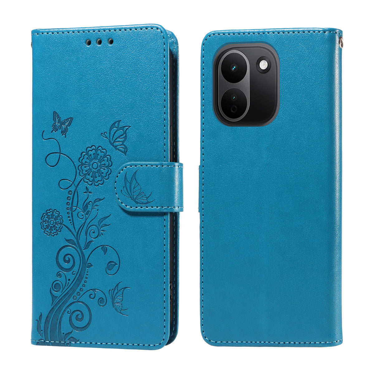 Xiaomi Redmi Note 17 Pro+ 5G Läderfodral Fjärils Blommigt Tryck Plånboksfodral