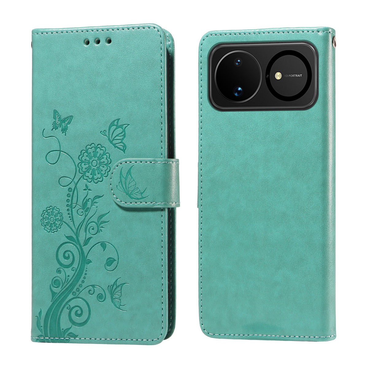 Läderfodral för Huawei Nova 16 5G med fjärilsmönster och stativ – plånboksfodral