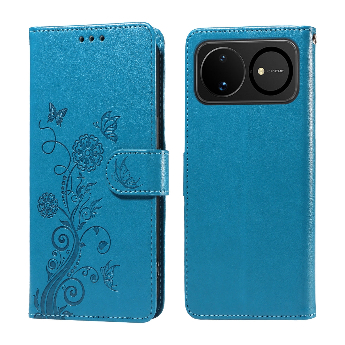 Läderfodral för Huawei Nova 16 5G med fjärilsmönster och stativ – plånboksfodral