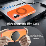 Till iPhone 16 Magnetiskt fodral Roterande stödställ PC + TPU Anti-fall telefonskydd