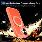 Till iPhone 16 Magnetiskt fodral Roterande stödställ PC + TPU Anti-fall telefonskydd