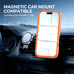 Till iPhone 16 Magnetiskt fodral Roterande stödställ PC + TPU Anti-fall telefonskydd