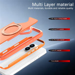 Till iPhone 16 Magnetiskt fodral Roterande stödställ PC + TPU Anti-fall telefonskydd