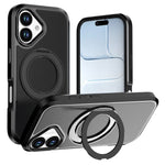 Till iPhone 16 Magnetiskt fodral Roterande stödställ PC + TPU Anti-fall telefonskydd