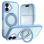 Till iPhone 16 Magnetiskt fodral Roterande stödställ PC + TPU Anti-fall telefonskydd