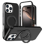 For iPhone 16 Pro Max Magnetic Case Rotating Kickstand PC + TPU Anti-Drop Phone Cover
