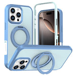 For iPhone 16 Pro Max Magnetic Case Rotating Kickstand PC + TPU Anti-Drop Phone Cover