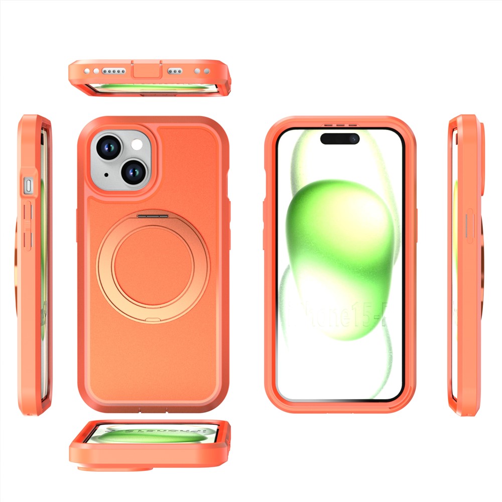 Til iPhone 13 / 14 Magnetisk cover med roterende støttefod PC + TPU Anti-drop Telefoncover