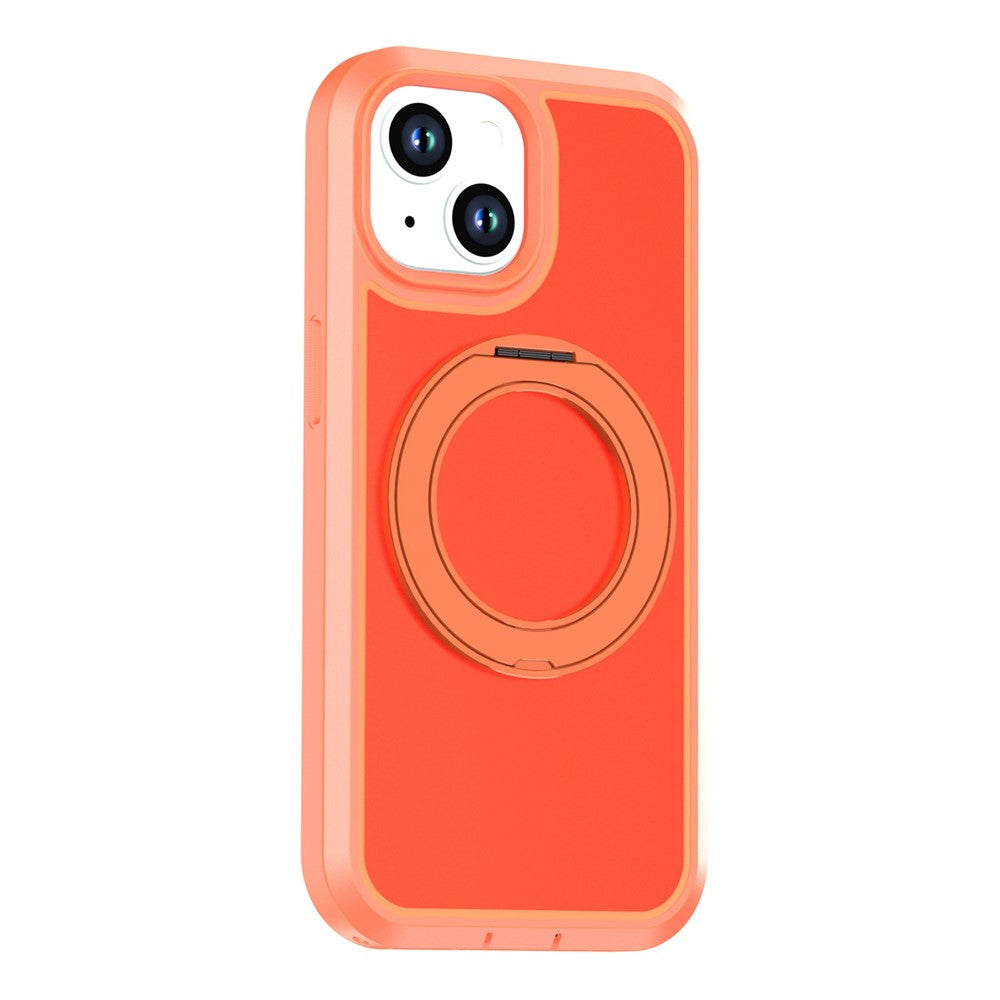 Til iPhone 13 / 14 Magnetisk cover med roterende støttefod PC + TPU Anti-drop Telefoncover