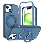 Til iPhone 13 / 14 Magnetisk cover med roterende støttefod PC + TPU Anti-drop Telefoncover