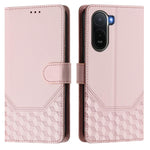 Læderetui med trykt bikubemønster, RFID-blokering og rem til Xiaomi Redmi A7 Pro 4G (171,56 mm) / Xiaomi Redmi A7 Pro 5G / Xiaomi Poco C85x 5G / Xiaomi Poco C81 4G