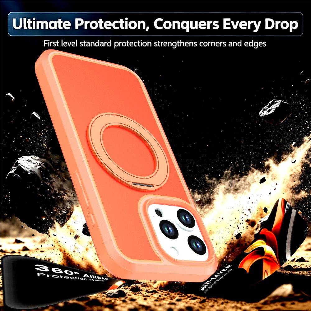 Til iPhone 14 Pro Magnetisk Etui Roterende Støtteben PC + TPU Anti-fald Telefoncover