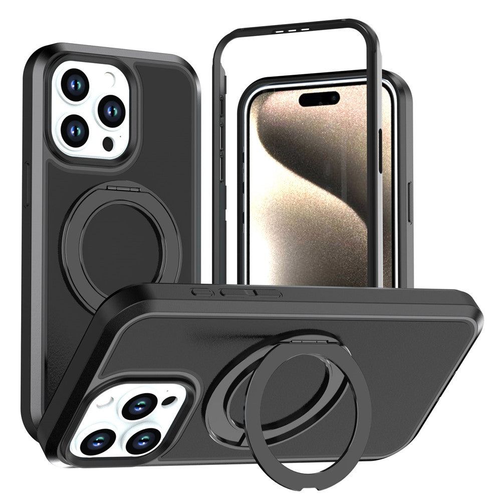 Til iPhone 14 Pro Magnetisk Etui Roterende Støtteben PC + TPU Anti-fald Telefoncover