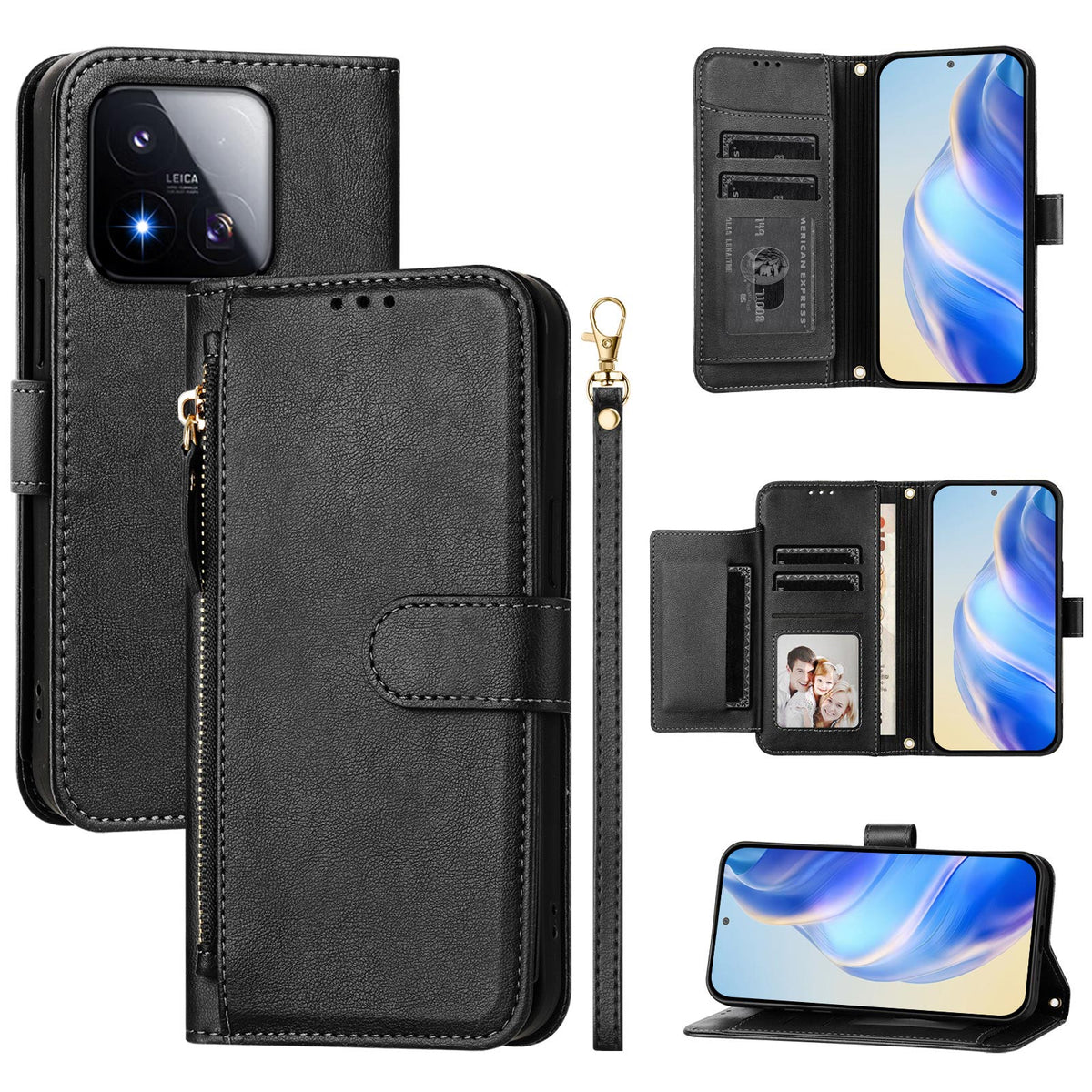 For Xiaomi 17 Max Case Zipper Pocket Multiple Card Slots Leather Phone Cover