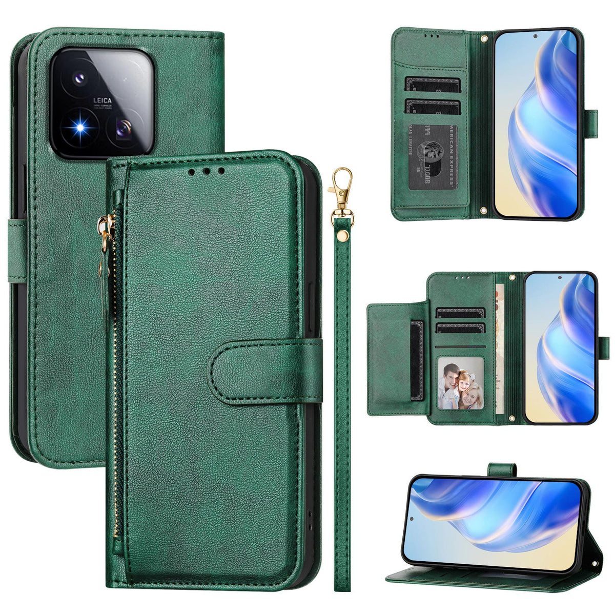 For Xiaomi 17 Max Case Zipper Pocket Multiple Card Slots Leather Phone Cover