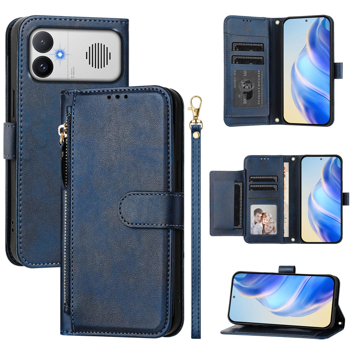 For Xiaomi Redmi K90 Max 5G Case Zipper Pocket Multiple Card Slots Leather Phone Cover