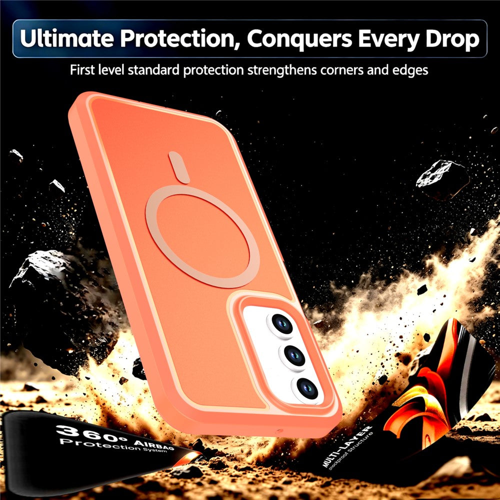 For Samsung Galaxy A57 5G Magnetic Case Contrast Color PC + TPU Shockproof Phone Cover