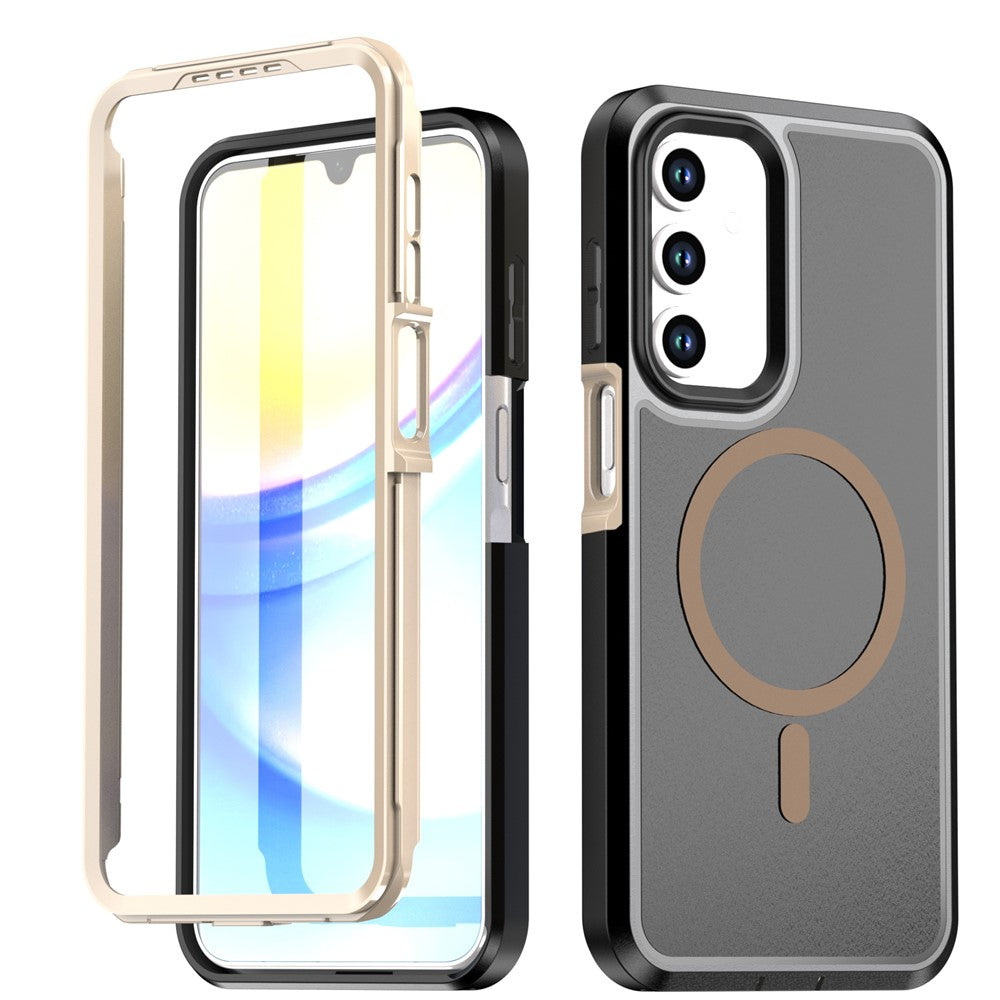 For Samsung Galaxy A57 5G Magnetic Case Contrast Color PC + TPU Shockproof Phone Cover