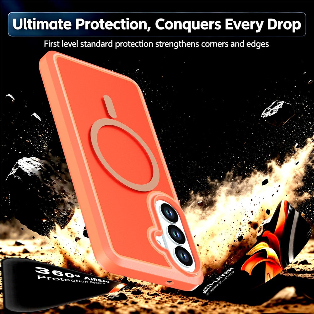 For Samsung Galaxy S26+ Magnetic Case Contrast Color PC + TPU Shockproof Phone Cover
