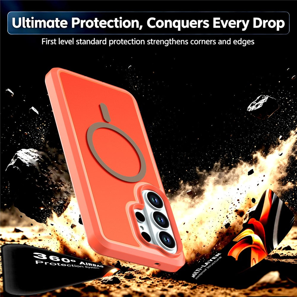 For Samsung Galaxy S25 Ultra Magnetic Case Contrast Color PC + TPU Shockproof Phone Cover