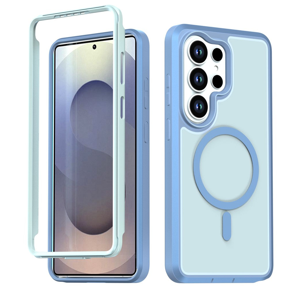 For Samsung Galaxy S25 Ultra Magnetic Case Contrast Color PC + TPU Shockproof Phone Cover