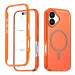 For iPhone 16 Magnetic Case Contrast Color PC + TPU Shockproof Phone Cover