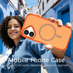 For iPhone 16 Magnetic Case Contrast Color PC + TPU Shockproof Phone Cover
