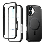 For iPhone 16 Magnetic Case Contrast Color PC + TPU Shockproof Phone Cover