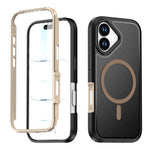For iPhone 16 Magnetic Case Contrast Color PC + TPU Shockproof Phone Cover