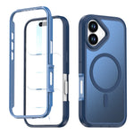 For iPhone 16 Magnetic Case Contrast Color PC + TPU Shockproof Phone Cover