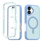 For iPhone 16 Magnetic Case Contrast Color PC + TPU Shockproof Phone Cover