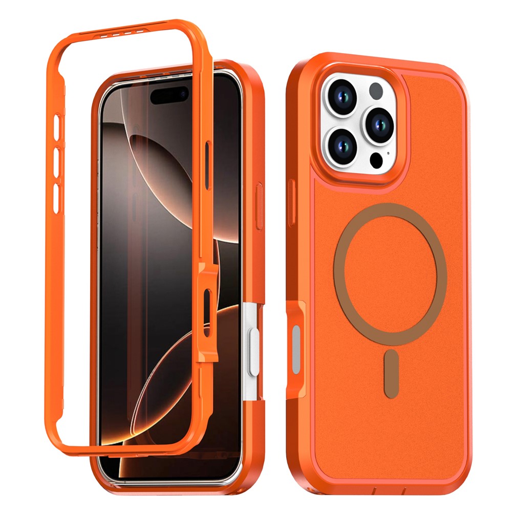Til iPhone 16 Pro Magnetisk Cover Kontrastfarve PC + TPU Stødsikkert Telefoncover