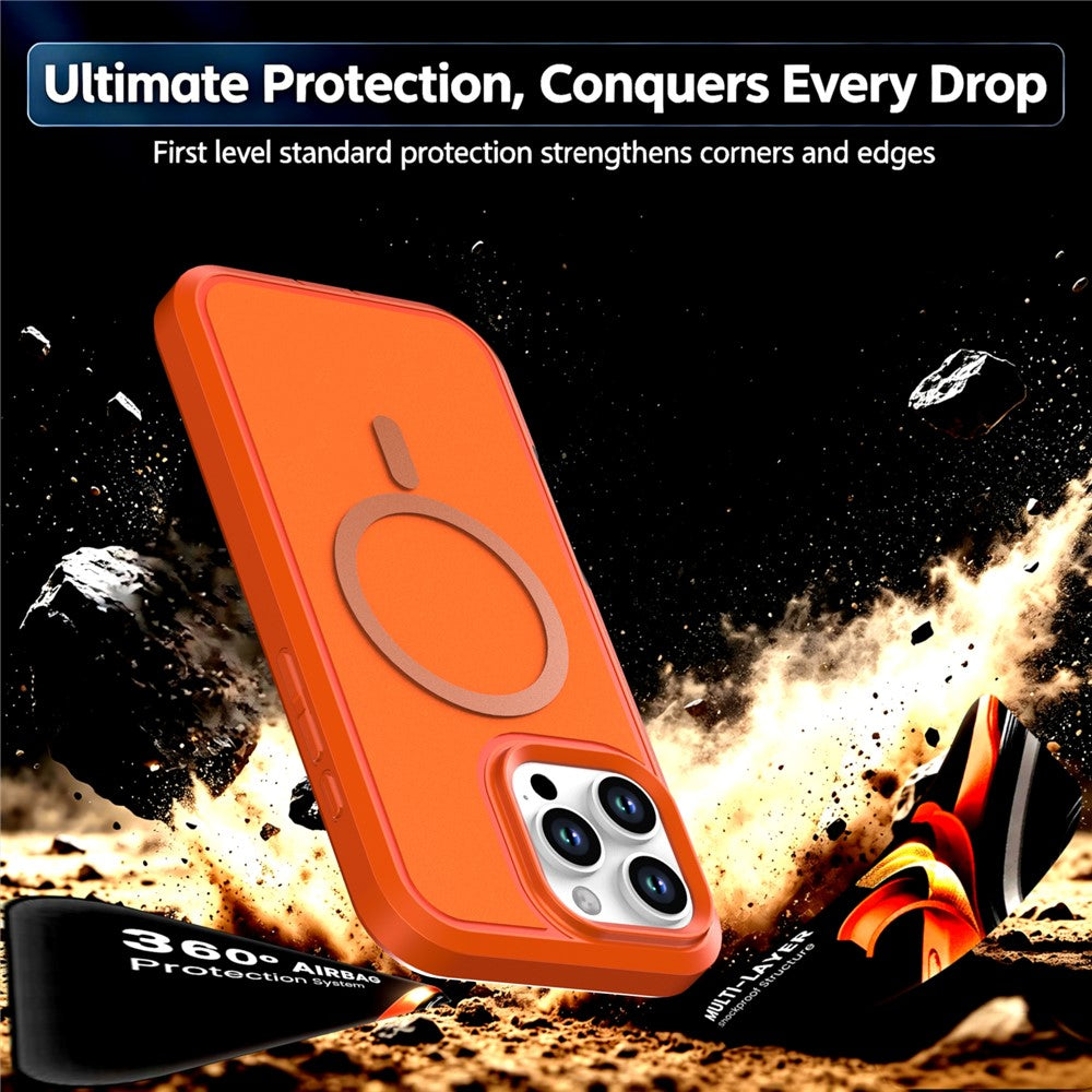 Til iPhone 16 Pro Magnetisk Cover Kontrastfarve PC + TPU Stødsikkert Telefoncover