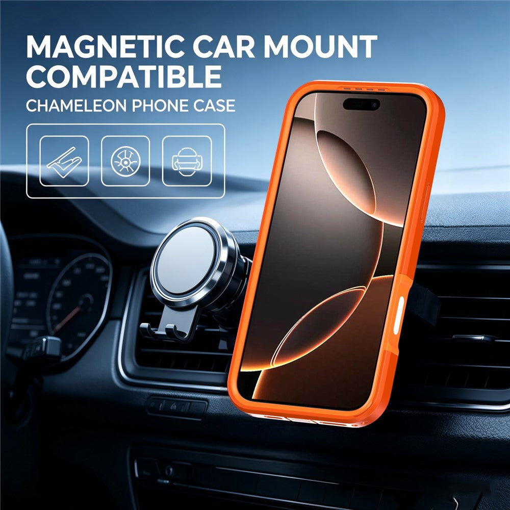 Til iPhone 16 Pro Magnetisk Cover Kontrastfarve PC + TPU Stødsikkert Telefoncover