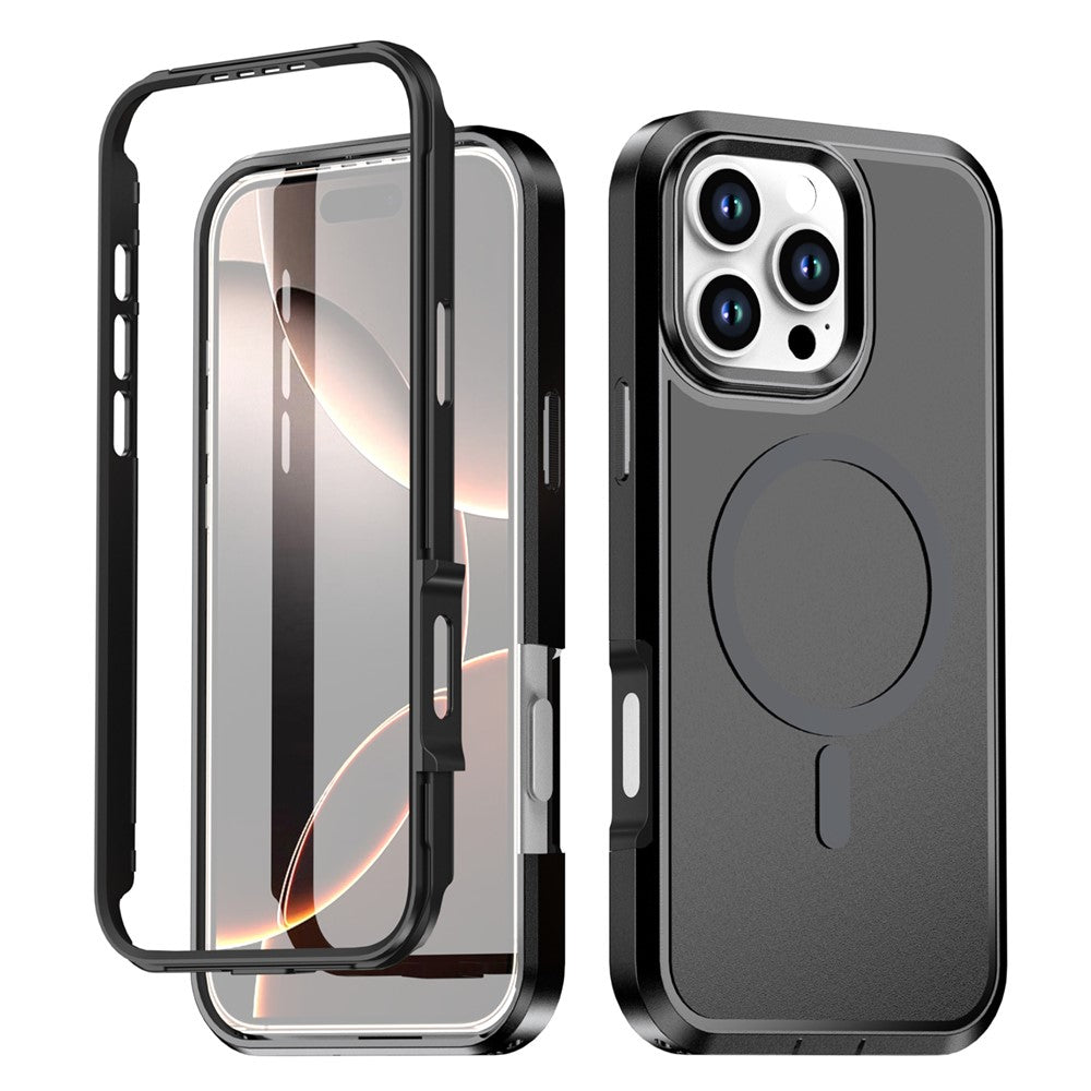 Til iPhone 16 Pro Magnetisk Cover Kontrastfarve PC + TPU Stødsikkert Telefoncover