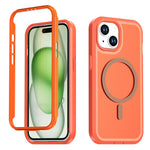 Til iPhone 13 / 14 Magnetisk cover Kontrastfarve PC + TPU Stødsikkert telefoncover